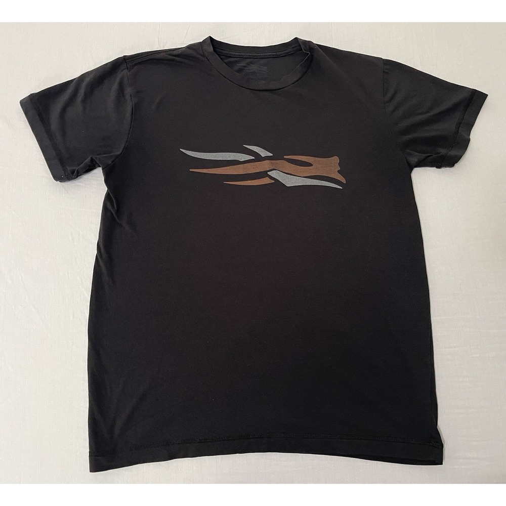 Sitka Men's T Shirt Medium Black Logo Short Sleeve Outdoor Hunting